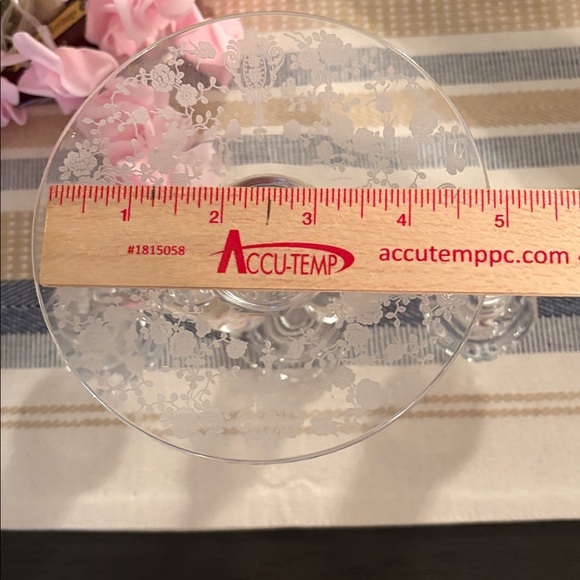 Vintage Rare Fostoria Rose Point Trindle 3 Light Candelabra Candlestick Holder - Picture 9 of 10